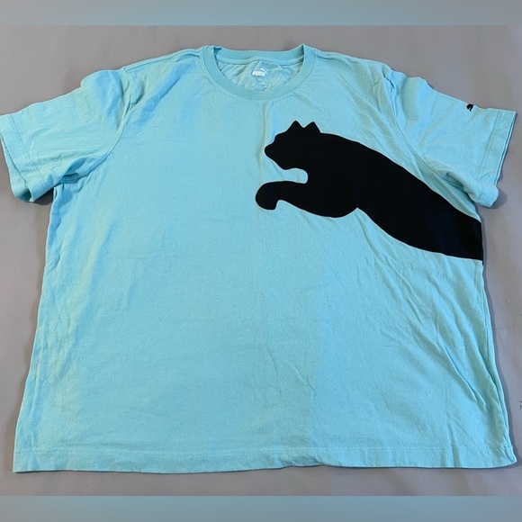 Puma T Shirt Mens Size XXL  Blue‎ Black- Logo Casual Short Sleeve Adult - Picture 1 of 5